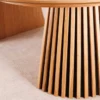 Ausziehbarer Esstisch VALHALLA WOOD 120-160-200cm natur Eichenholz oval Säulenfuß