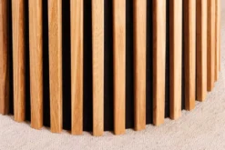 Ausziehbarer Esstisch VALHALLA WOOD 120-160-200cm natur Eichenholz oval Säulenfuß