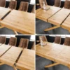 Ausziehbarer Esstisch WOOD SCULPTURE 160-240cm natur Pinie Massivholz recycelt