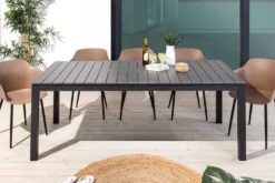 Ausziehbarer Gartentisch DESIGNO 200-250-300cm grau Aluminium In- und Outdoor Esstisch
