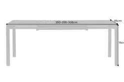 Ausziehbarer Gartentisch DESIGNO 200-250-300cm grau Aluminium In- und Outdoor Esstisch