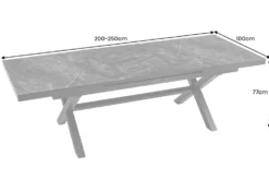 Ausziehbarer Outdoor Esstisch EMPIRE 200-250cm anthrazit Keramik Gartentisch