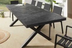 Ausziehbarer Outdoor Esstisch EMPIRE 200-250cm anthrazit Keramik Gartentisch