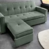 Ausziehbares Schlafsofa SMART 180cm grün Cord 2-Sitzer Couch mit Nosagfederung