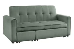 Ausziehbares Schlafsofa SMART 180cm grün Cord 2-Sitzer Couch mit Nosagfederung