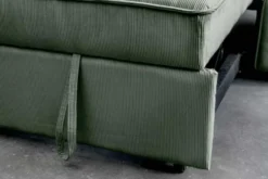 Ausziehbares Schlafsofa SMART 180cm grün Cord 2-Sitzer Couch mit Nosagfederung