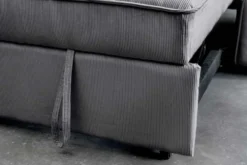 Ausziehbares Schlafsofa SMART 180cm grau Cord 2-Sitzer Couch mit Nosagfederung