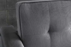 Ausziehbares Schlafsofa SMART 180cm grau Cord 2-Sitzer Couch mit Nosagfederung