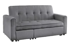 Ausziehbares Schlafsofa SMART 180cm grau Cord 2-Sitzer Couch mit Nosagfederung