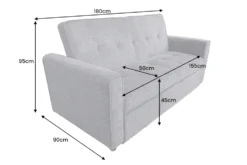 Ausziehbares Schlafsofa SMART 180cm grau Cord 2-Sitzer Couch mit Nosagfederung