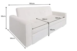 Ausziehbares Schlafsofa SMART 180cm beige Cord 2-Sitzer Couch mit Nosagfederung