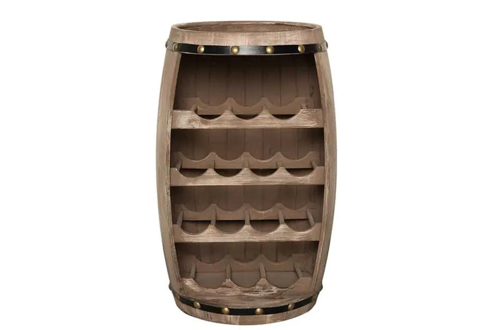 Authentisches Weinregal BODEGA 65cm natur Pinie Weinfass Shabby Chic