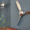 Authentische Wanddekoration SCREW III 90cm silber Flugzeug Propeller