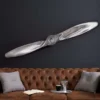 Authentische Wanddekoration SCREW II 110cm silber Flugzeug Propeller