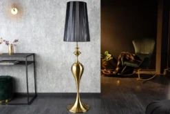 Barock Stehlampe LUCIE 160cm schwarz gold gebürstet Stehleuchte