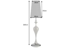 Barock Stehlampe LUCIE 160cm schwarz gold gebürstet Stehleuchte