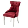 Barock Stuhl CASTLE DELUXE rot Samt Löwenkopf Chesterfield Design Esszimmerstuhl Nieten
