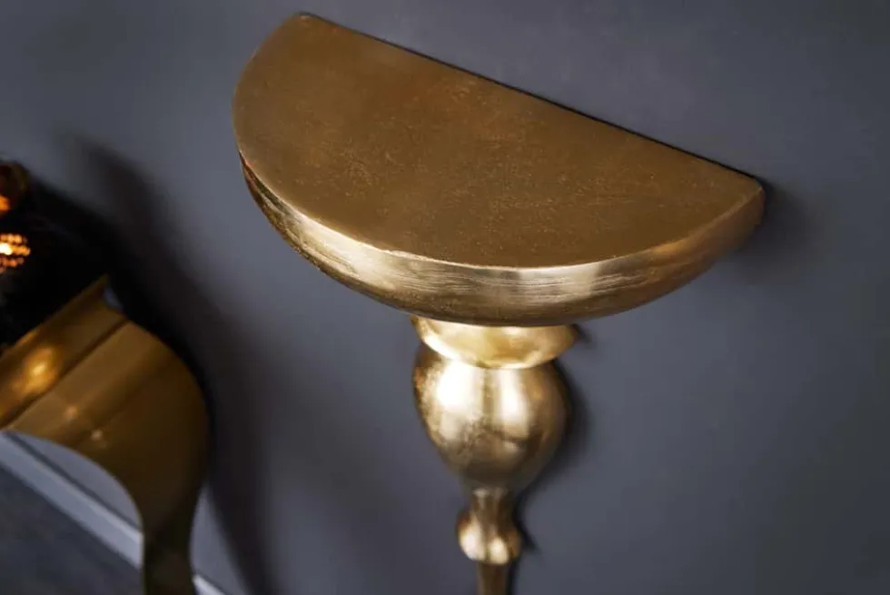 Barock Wandkonsole SCALA 80cm gold Metall Wandregal handmade Wanddekoration