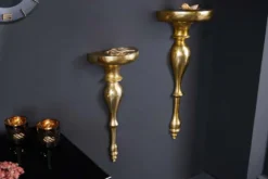 Barock Wandkonsole SCALA 60cm gold Metall Wandregal handmade Wanddekoration