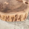 Baumstamm Couchtisch GOA 60cm natur Akazie Massivholz rund mit Rollen Unikat
