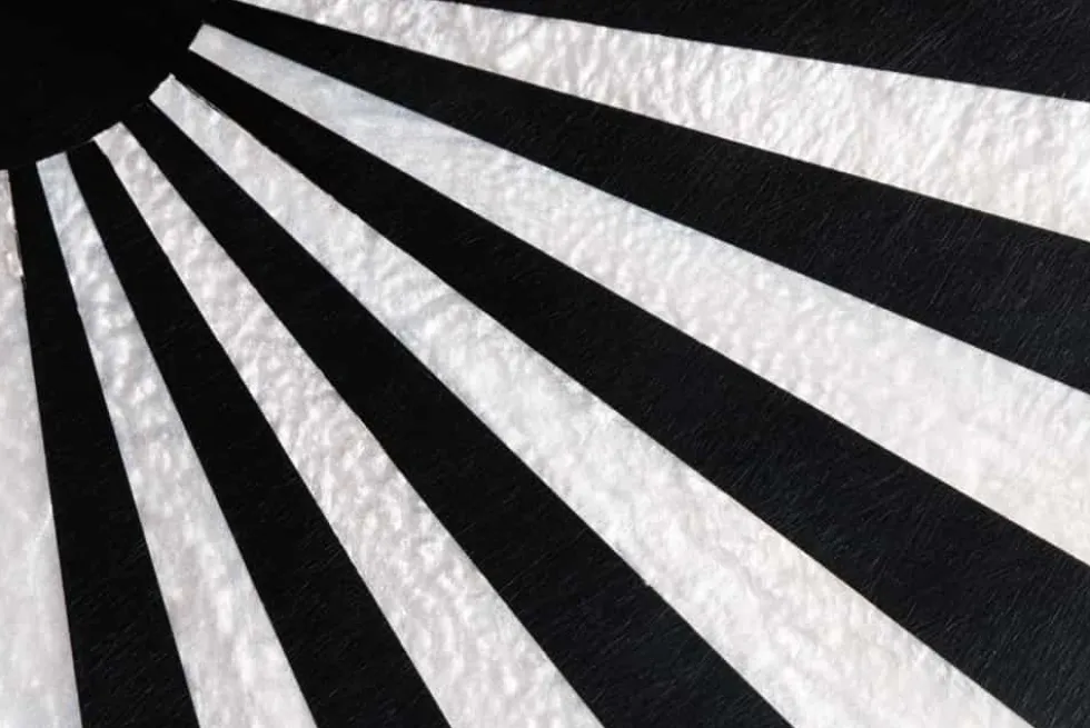 Beistelltisch HARMONY NATURE 55cm schwarz weiß Mosaik rund Kunsthandwerk