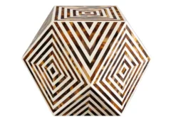 Beistelltisch HARMONY NATURE 60cm braun weiß Mosaik Kunsthandwerk