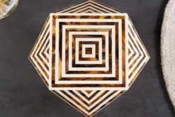 Beistelltisch HARMONY NATURE 60cm braun weiß Mosaik Kunsthandwerk