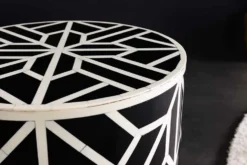 Beistelltisch HARMONY NATURE 45cm rund schwarz weiß Mosaik Kunsthandwerk