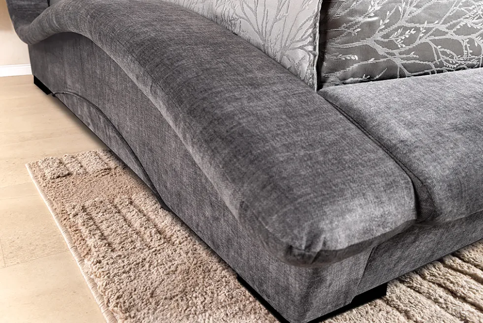 Bett SWING 180x200cm grau Vogue Seiden Samtstoff