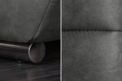 Big Sofa ELEGANCIA 285cm grau Microfaser XXL Couch inkl. Kissen Federkern