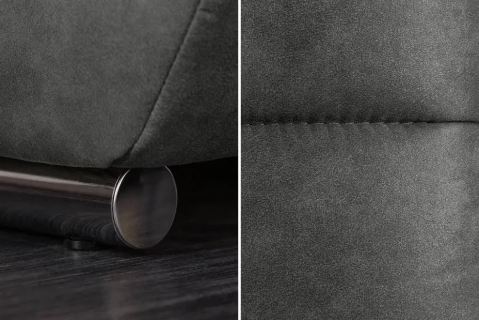 Big Sofa ELEGANCIA 285cm grau Microfaser XXL Couch inkl. Kissen Federkern