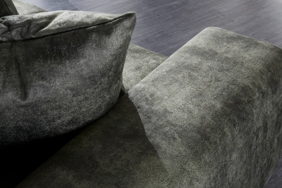 Big Sofa ELEGANCIA 285cm moosgrün Microfaser XXL Couch inkl. Kissen Federkern