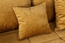Big Sofa ELEGANCIA 285cm senfgelb Vogue Velours Samt XXL Couch inkl. Kissen Federkern