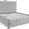 Boxbett PARIS 160x200cm grau Samt mit Stauraum und Lattenrost