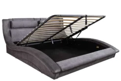 Boxbett SWING 180x200cm grau Vogue Seiden Samtstoff inkl. Stauraum und Lattenrost