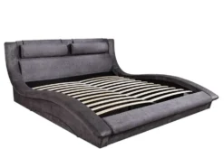 Boxbett SWING 180x200cm grau Vogue Seiden Samtstoff inkl. Stauraum und Lattenrost