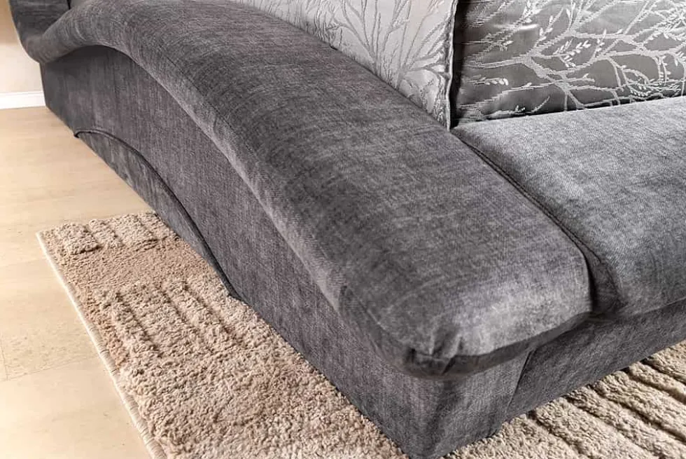 Boxbett SWING 160x200cm grau Vogue Seiden Samtstoff inkl. Stauraum und Bettkasten
