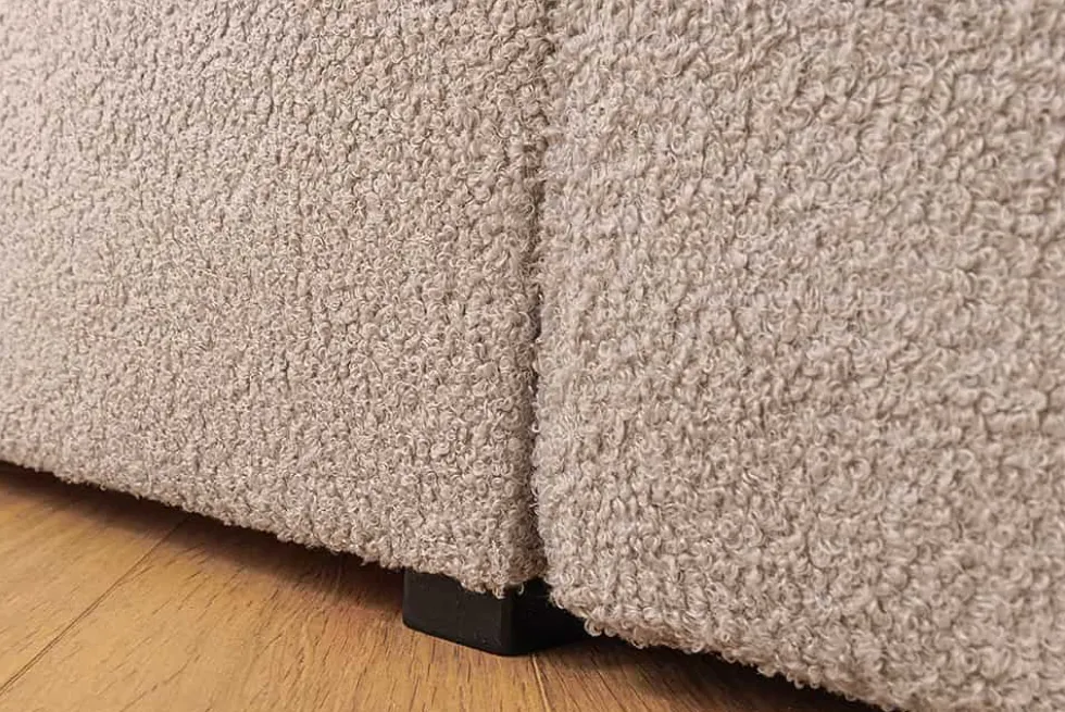 Boxspringbett SIGNUM 180x200cm beige Bouclé inkl. Stauraum Matratze Topper Matratze