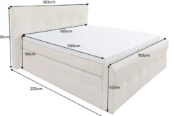 Boxspringbett SIGNUM 180x200cm beige Bouclé inkl. Stauraum Matratze Topper Matratze