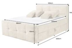 Boxspringbett TOULOUSE 180x200cm beige Microfaser inkl. Matratze Topper Stauraum