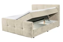 Boxspringbett TOULOUSE 180x200cm beige Microfaser inkl. Matratze Topper Stauraum