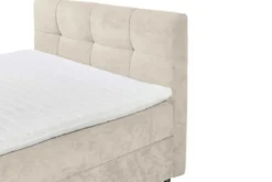 Boxspringbett TOULOUSE 180x200cm beige Microfaser inkl. Matratze Topper Stauraum