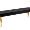 Chesterfield Bank MODERN BAROCK DELUXE 170cm schwarz Samt gold Edelstahl