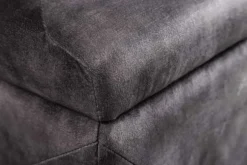 Chesterfield Bettbank EXTRAVAGANCIA 140cm grau Samt mit Stauraum