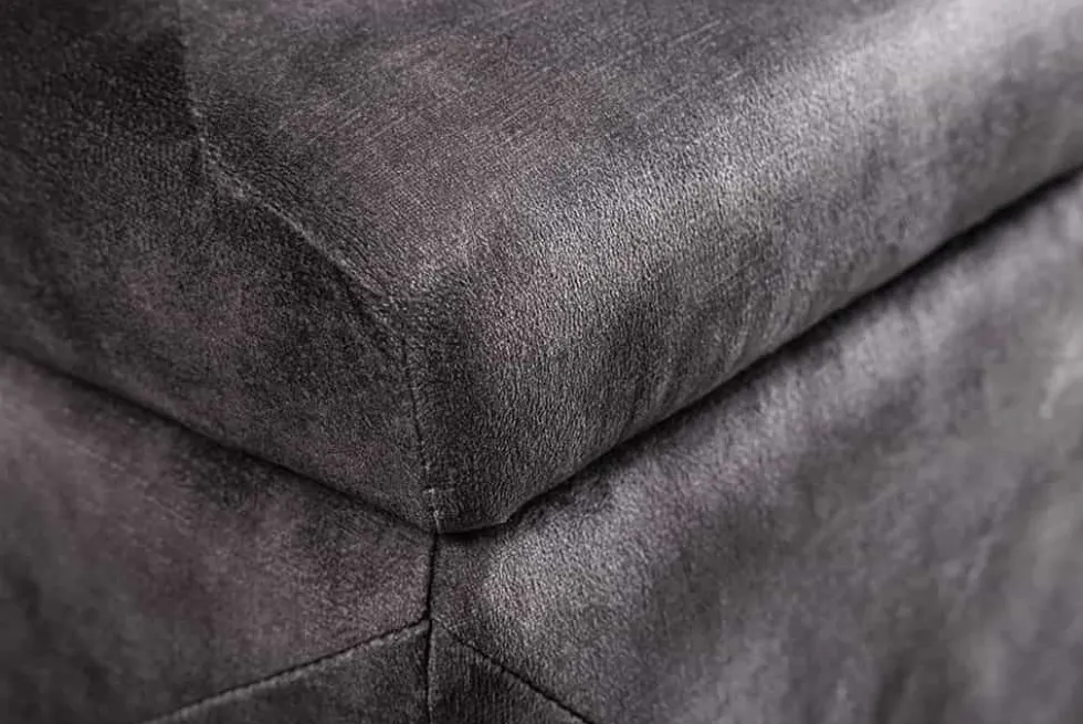Chesterfield Bettbank EXTRAVAGANCIA 140cm grau Samt mit Stauraum