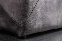 Chesterfield Bettbank EXTRAVAGANCIA 140cm grau Samt mit Stauraum
