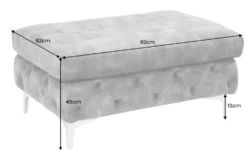 Chesterfield Hocker MODERN BAROCK 90cm dunkelgrau Samt Sitzhocker Fußhocker