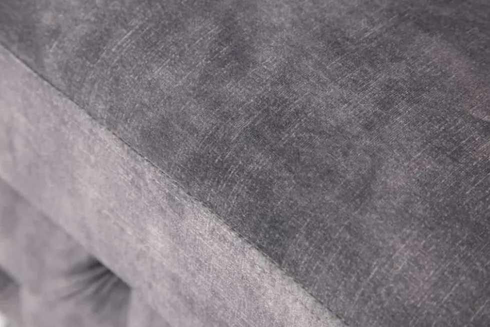 Chesterfield Hocker MODERN BAROCK 90cm dunkelgrau Samt Sitzhocker Fußhocker