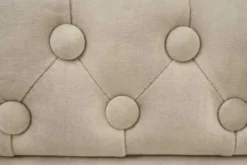 Chesterfield 2-Sitzer Sofa 150cm champagner beige Samt Federkern Knopfheftung