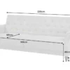 Chesterfield 3-Sitzer Sofa MAISON BELLE AFFAIRE 220cm greige Bouclé mit Schlaffunktion